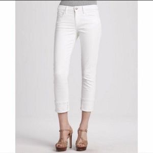 Boden Cropped Cuff Jeans, Size 6, Ivory